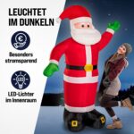 Monzana Aufblasbarer Weihnachtsmann XXL 250cm mit LED & Elektropumpe – Weihnachtsdeko Outdoor – Bild 4