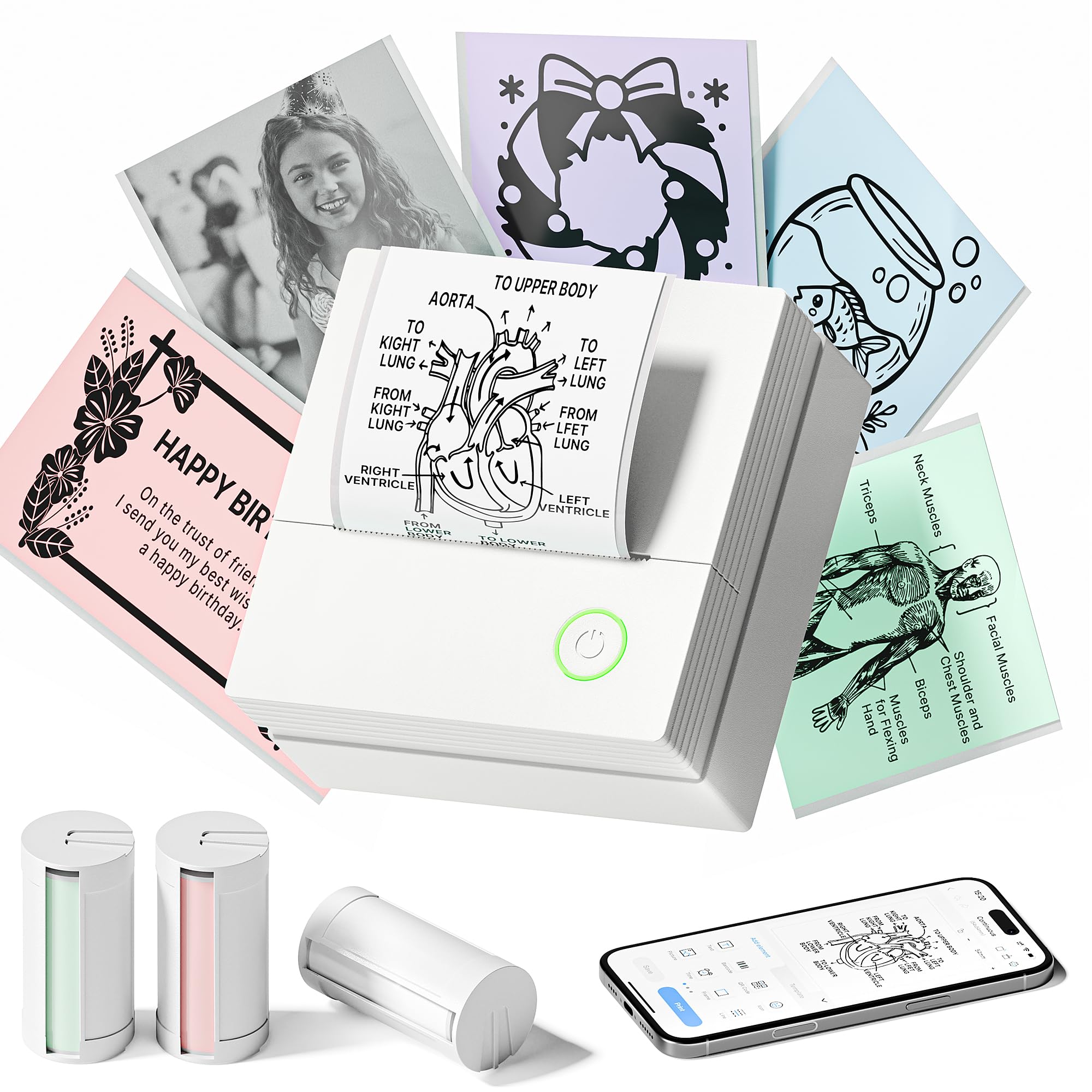 813roeJRSDL._SY2000_.jpg TYPONOS PM290 Mini Bluetooth Thermodrucker – Tragbarer Sticker Drucker für Smartphone – Bild 1