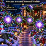 yowin Solar-Feuerwerk Gartenstecker 4er Set 480 LEDs – Fernbedienung & Timer für Aussen – Bild 2