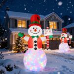 Moxled 2,4m Aufblasbarer Schneemann mit LED-Lichtern – Weihnachtsdeko für Garten & Außen – Bild 8