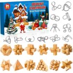 Adventskalender 2026 mit 24 Knobelspiele – Metall & Holzpuzzles für die ganze Familie