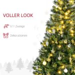 HOMCOM Kunstweihnachtsbaum 150 cm mit LED-Lichterkette – Weihnachtsdeko inkl. Kugeln & Ständer – Bild 5