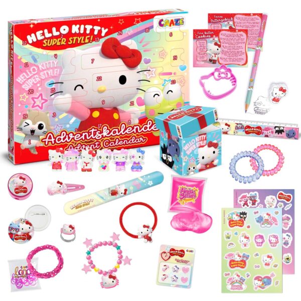 Hello Kitty Adventskalender 2026 – 24 Überraschungen mit Figuren, Schmuck & Slime