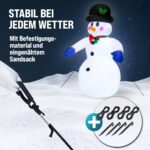 Monzana Aufblasbarer Schneemann XXL 240cm mit 20 LEDs – Weihnachtsdeko für Garten & Terrasse – Bild 7
