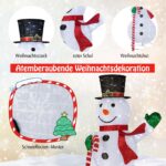 COSTWAY LED Schneemann 150 cm – Beleuchtete Weihnachtsdeko mit 180 Lichtern für innen & aussen – Bild 4