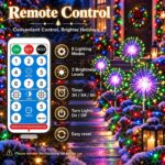 yowin Solar-Feuerwerk Gartenstecker 4er Set 480 LEDs – Fernbedienung & Timer für Aussen – Bild 3