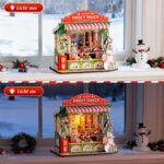 Rolife Weihnachtskuchenstand – 170-teiliges Miniatur Haus Bastelset ohne Kleber für Erwachsene – Bild 6