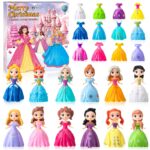 Prinzessin Adventskalender 2026 – 24 Türchen mit 12 Puppen & Kleidern für Mädchen ab 3 Jahren