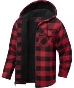 SwissWell Herren Flanelljacke mit Fleecefutter – Karierte Winterjacke mit Reisssverschluss – Bild 2