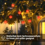 OVILUM 3D Stern Lichterkette rot mit LED & Timer – 10 Leuchtsterne à Ø 12 cm – Bild 4