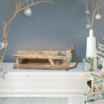 Holz Deko-Schlitten mit 25 warmweißen LEDs – Weihnachtsdekoration 31,5 cm – Bild 8