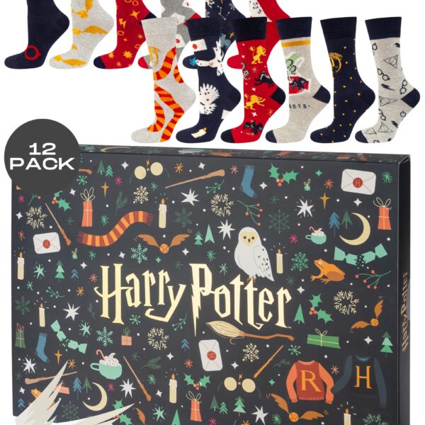Harry Potter Adventskalender mit 12 Paar Socken – Weihnachtsgeschenk für Fans
