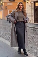 Arach&Cloz Wolle Blend Pullover Damen – Eleganter Strickpullover mit Rundhals – Bild 6