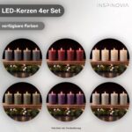 INSPINOVIA LED Echtwachs Kerzen 4er Set mit Fernbedienung & Timer – Cremeweiß – Bild 6