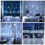 BLOOMWIN 2M Lichtervorhang mit 138 LED Sternen – Kaltweiße Weihnachtsbeleuchtung für Fenster – Bild 6