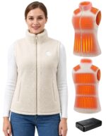 HOOHEAT Fleece Heizweste Damen 7.4V 16000 mAh – 15 Heizzonen & 3 Heizstufen