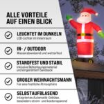 Monzana Aufblasbarer Weihnachtsmann XXL 250cm mit LED & Elektropumpe – Weihnachtsdeko Outdoor – Bild 8