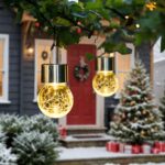 GIGALUMI Solar-Hängeleuchten 8er Set – Warmweiss Gartenleuchten mit Crackle-Glas – Bild 7