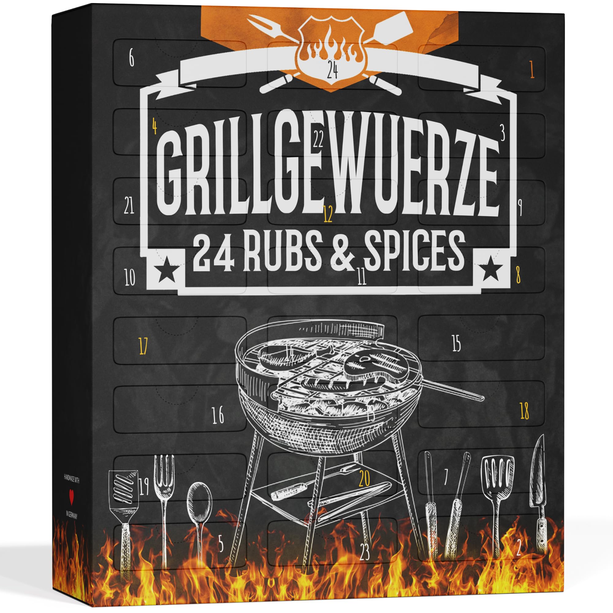 81A-snb2oPL._SY2000_.jpg BOXILAND® BBQ Adventskalender 2026 – 24 Bio-Grillgewürze & Rubs für Grillfans – Bild 1