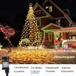 iBaycon Weihnachtsbeleuchtung Aussen 568 LED Warmweiss – Lichterkette mit Stern & 8 Modi – Bild 2