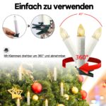 AufuN LED Weihnachtskerzen 40er Set Warmweiss – Fernbedienung & Klammern – Bild 4