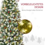 HOMCOM Künstlicher Weihnachtsbaum 180 cm mit 300 LED & Schnee – Tannenbaum für Innen – Bild 5