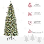 HOMCOM Künstlicher Weihnachtsbaum 180 cm mit 300 LED & Schnee – Tannenbaum für Innen – Bild 4