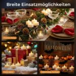 cimetech 24er LED Teelichter mit Timer & Fernbedienung – flammenlose Kerzen für sichere Dekoration – Bild 6