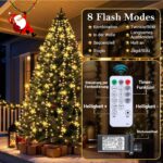 ELKTRY 400 LED Weihnachtsbaum Lichterkette mit 60 Sternen & Fernbedienung – 3-Min.-Montage – Bild 4