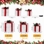 Quntis 3er Set LED Geschenkboxen 60 warmweisse LEDs – Weihnachtsdeko mit Timer & 8 Modi – Bild 4