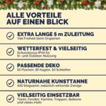 CASARIA 5m LED Weihnachtsgirlande mit 80 warmweissen LEDs & Deko – IP44 In- & Outdoor – Bild 8