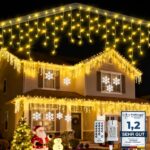 WOWDSGN Eisregen Lichterkette 20m 605 LED Warmweiss – IP44 Aussenbeleuchtung mit Timer