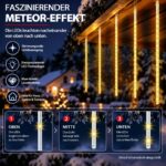 576 LED Eiszapfen Lichterkette Außen – Meteorschauer Weihnachtsbeleuchtung mit Haken – Bild 4