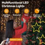 POIFL Weihnachtssternenlicht 3er Set mit 120 LEDs – Warmweiss Fensterbeleuchtung mit Fernbedienung – Bild 7