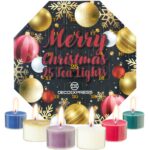 DECO EXPRESS Adventskalender 2026 mit 24 Teelichtern – Weihnachtsdeko mit Keramikhalter