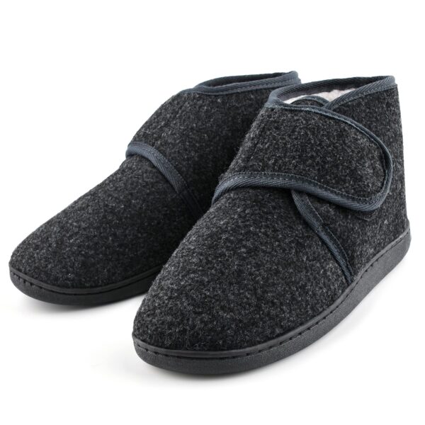 TIESTRA Herrenhausschuhe Winter mit Memory Foam & Lammfell – Warme Filzpantoffeln für breite Füsse