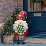 61 cm Weihnachtswichtel Metall mit Rentiergeweih – Gartendeko Innen & Aussen – Bild 3