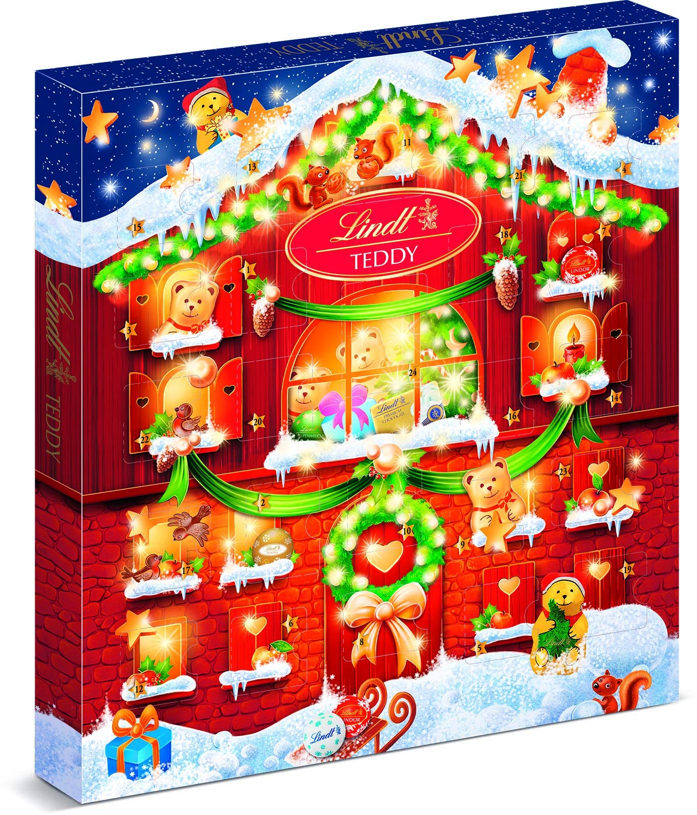 81BdQ7oTXZL._SY1594_.jpg Lindt Teddy Adventskalender 2026, 128g – Vollmilchschokolade Adventszeit Geschenk – Bild 1