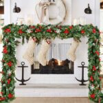 Yakimz Weihnachtsgirlande 5m mit 100 LEDs Warmweiss – Künstliche Tannengirlande mit Deko – Bild 3