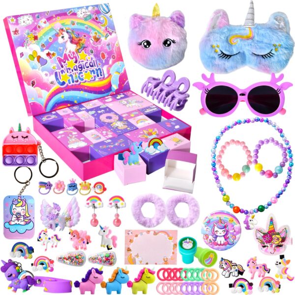 Einhorn Adventskalender 2026 für Mädchen – 24 Überraschungen mit Schmuck & Spielzeug