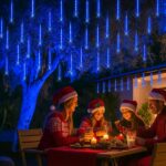 Harnyles Meteorschauer-Lichterkette 16 Röhren – Wasserdichte LED-Weihnachtsdeko Blau – Bild 4