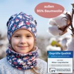 HECKBO 360° Reflektor Kinder Mütze & Loop Schal Set – Fleece-gefüttert für Herbst & Winter – Bild 6