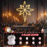 Quntis 2er Set LED Weihnachtsstern 58cm faltbar – Warmweiss Fensterdeko mit Timer – Bild 6