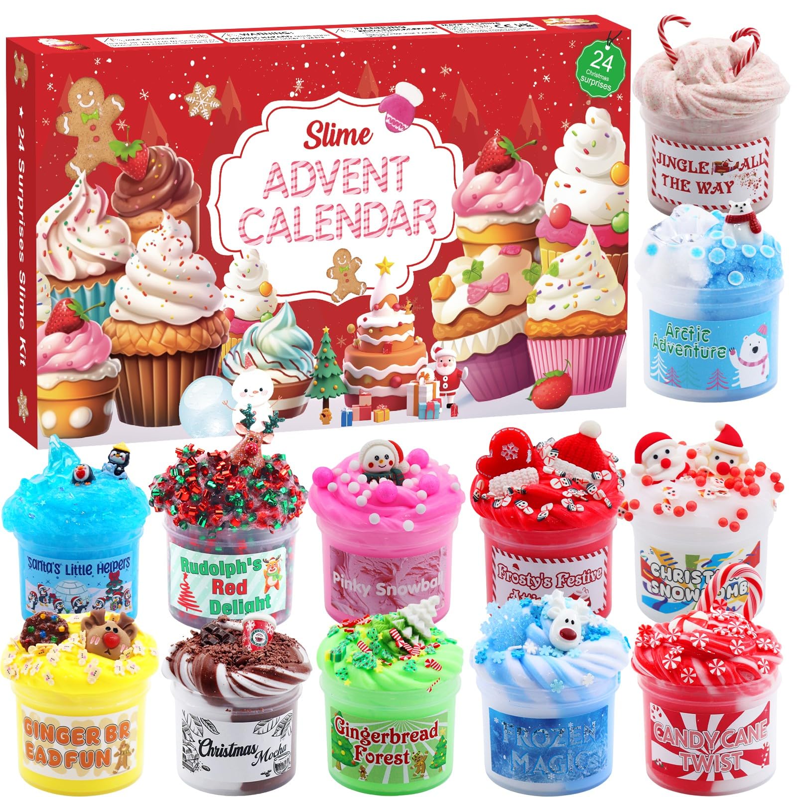 81D0uckyDpL._SY1600_.jpg Funewest Schleim Adventskalender 2026 – 24 Tage Countdown mit vielfältigen Texturen – Bild 1