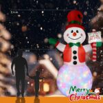 Moxled 2,4m Aufblasbarer Schneemann mit LED-Lichtern – Weihnachtsdeko für Garten & Außen – Bild 4
