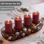INSPINOVIA LED Echtwachs Kerzen 4er Set Rot – Adventskränze mit Fernbedienung & Timer – Bild 5