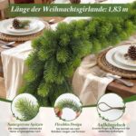 Alupssuc 180cm PE-Weihnachtsgirlande – Künstliche Kieferngirlande für Innen & Außen – Bild 2