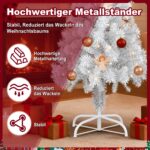 HENGMEI Künstlicher Weihnachtsbaum 180 cm mit Ständer – Weisser PVC-Tannenbaum – Bild 5