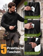 TACVASEN Herren Militär Fleecejacke – Wärmende Taktische Outdoor-Jacke mit Windschutz – Bild 5