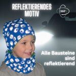 HECKBO Kinder Mütze & Loop Schal Set 48-54 cm – 360° Reflektoren & Fleece für Winter – Bild 2